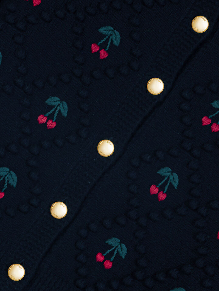 Embroidered cherry cardigan