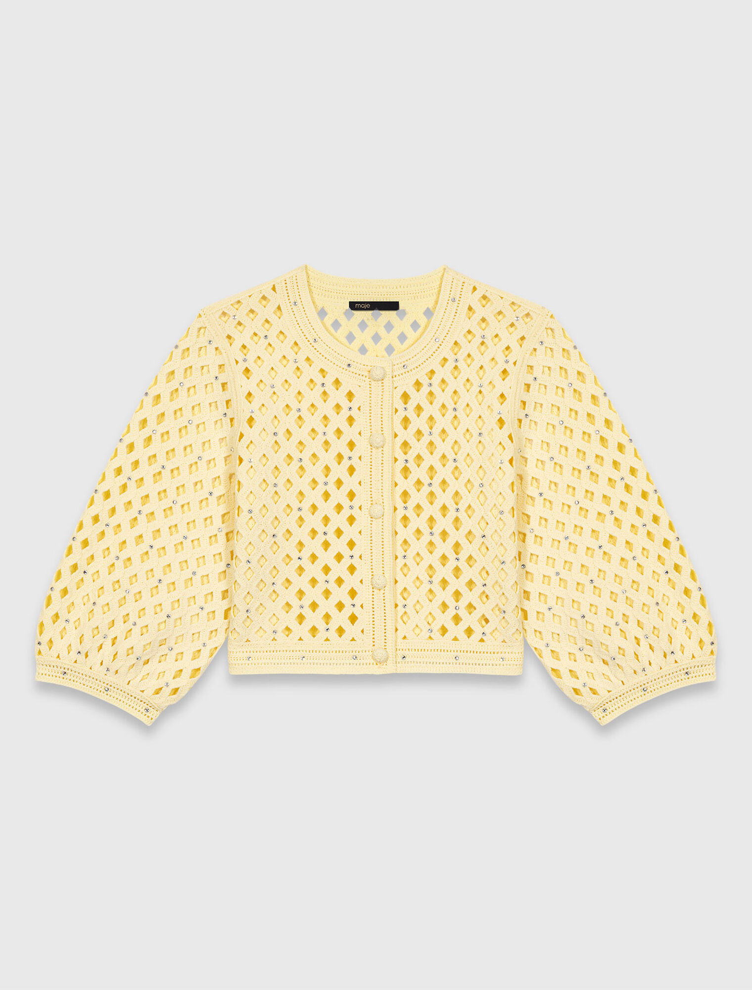 Rhinestone crochet cardigan