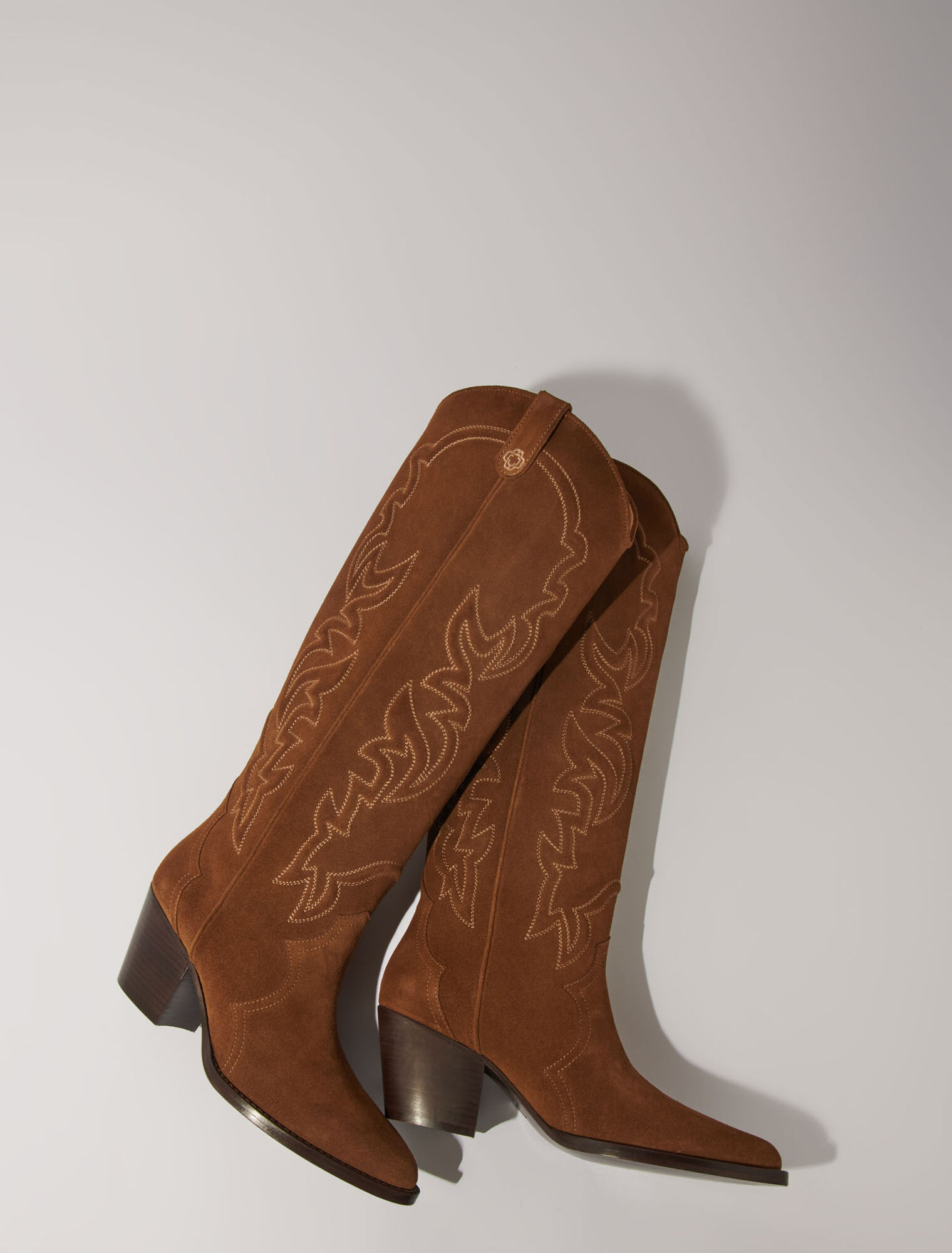Suede cowboy boots