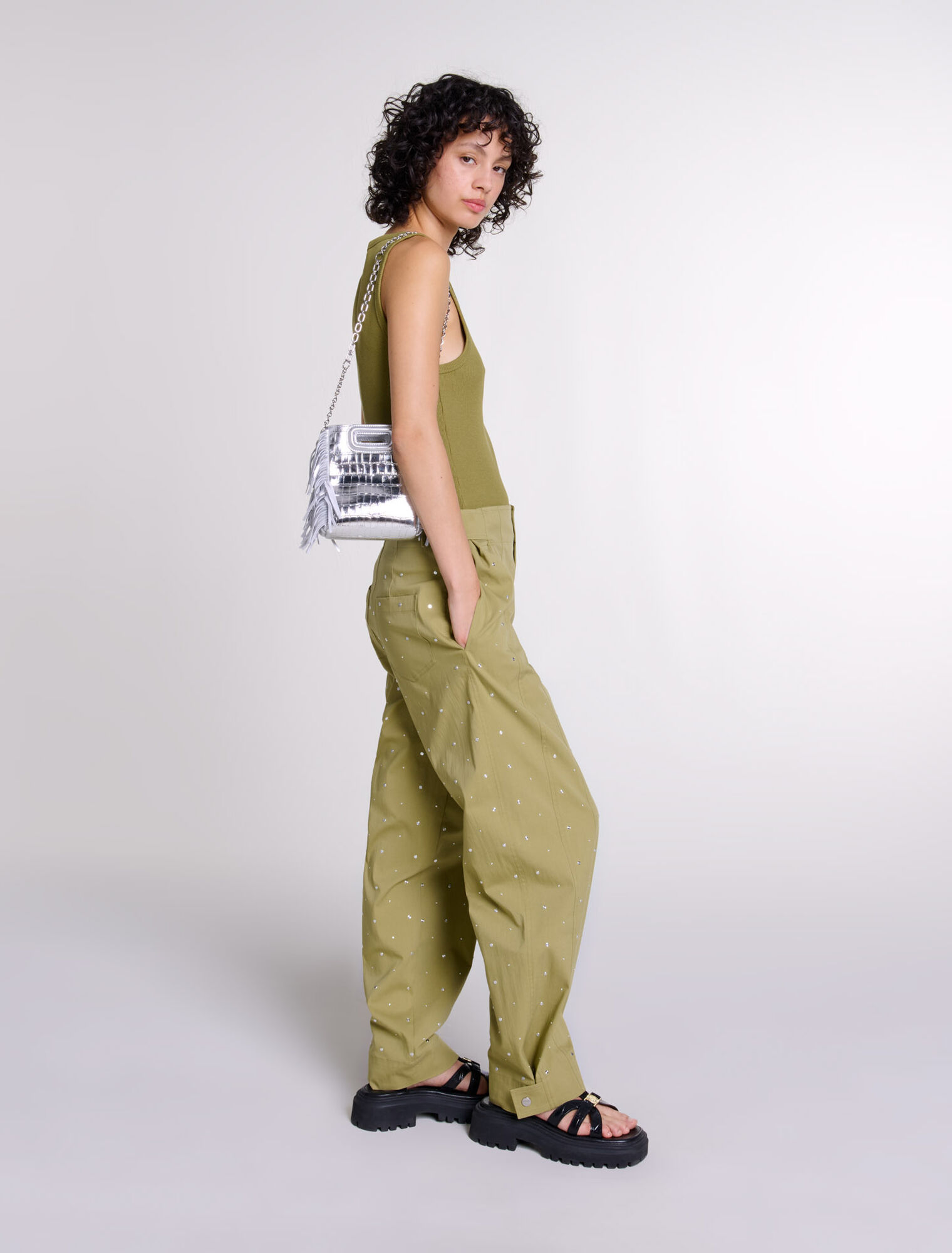 Studded baggy trousers