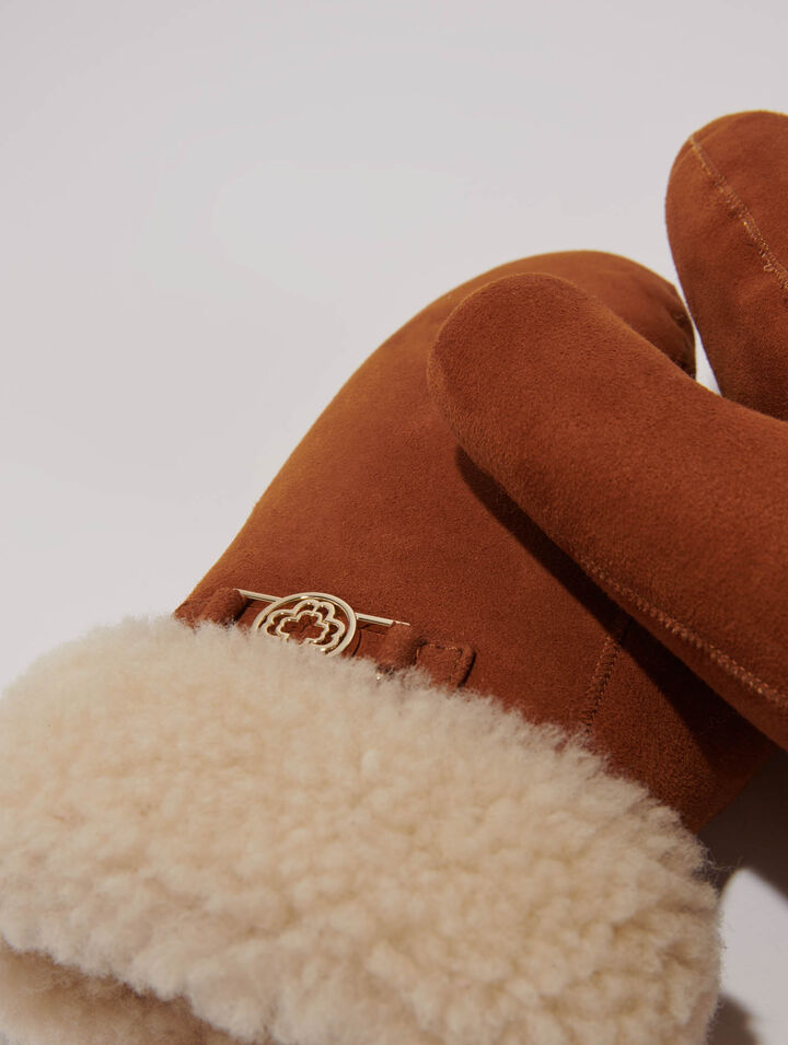 Shearling mittens