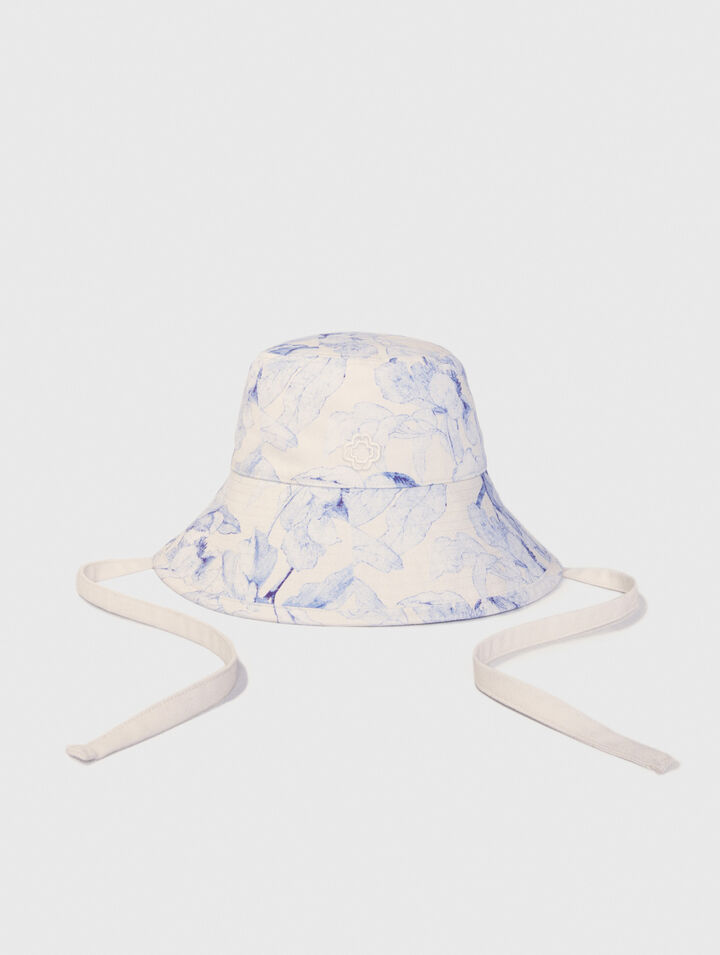 Watercolour themed long bucket hat