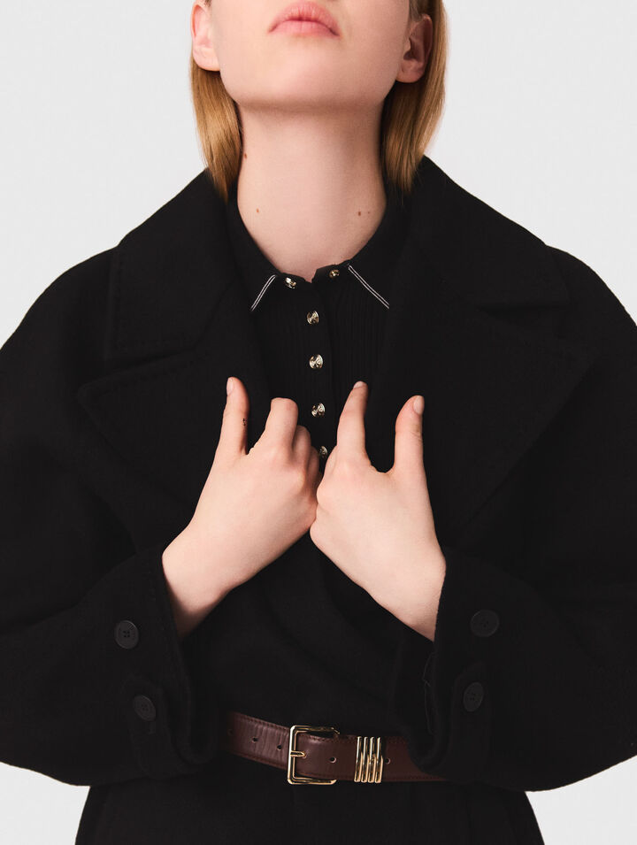 Double-faced mid-length coat