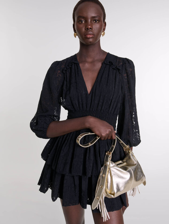 Layered-effect patterned dress 