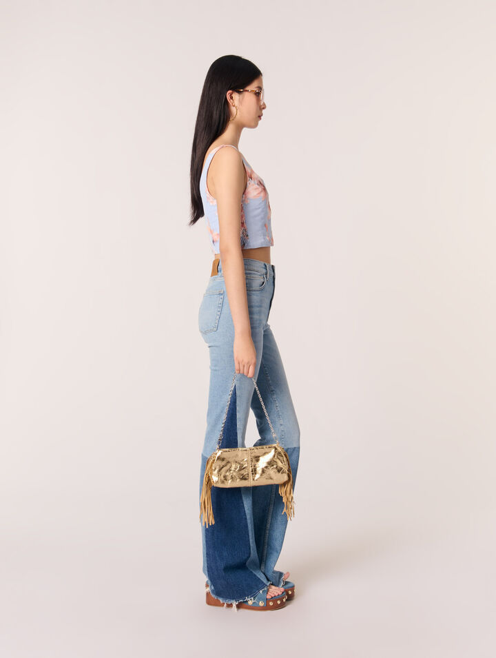Metallic leather Miss M clutch bag