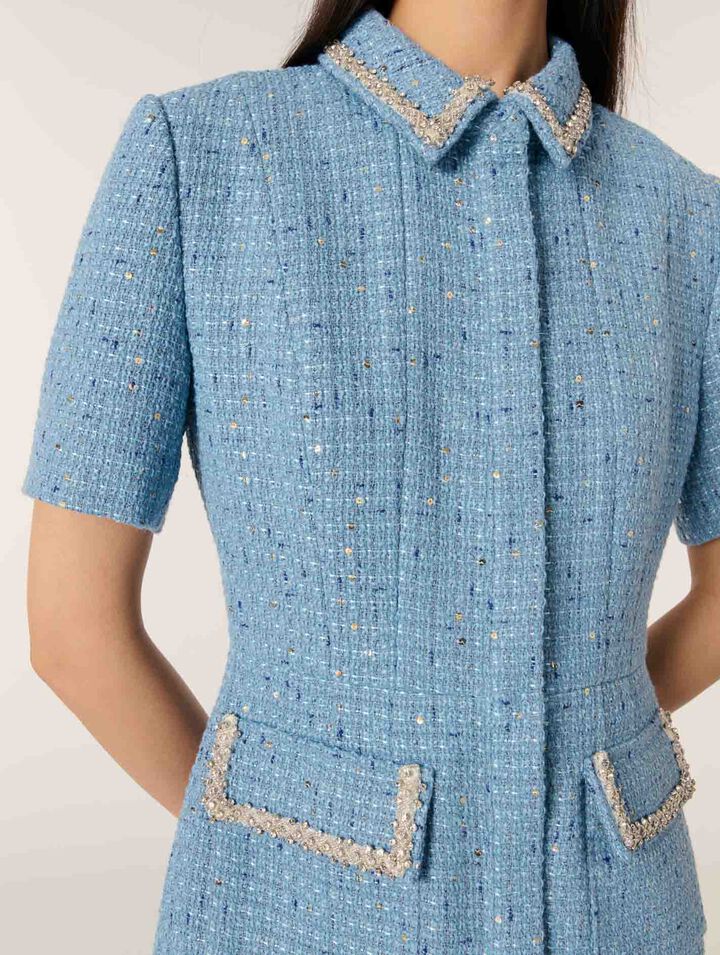 Sequin tweed short dress