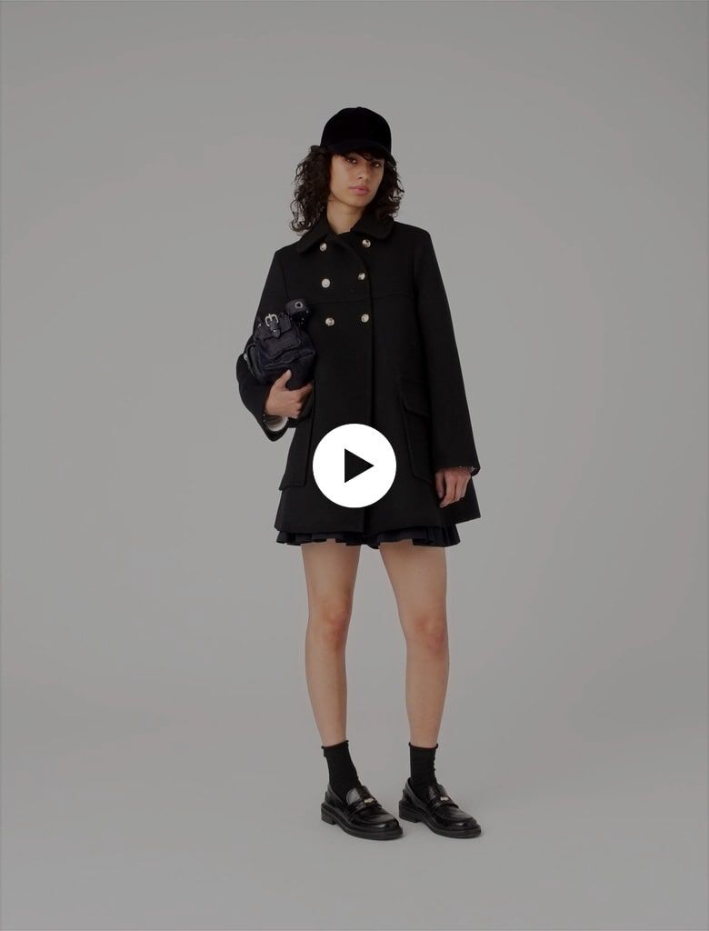 Wool blend coat Black / Gray for Women | Maje