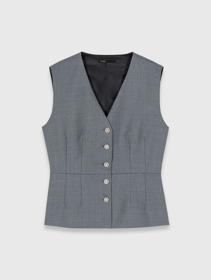 Jewel-button tailored jacket