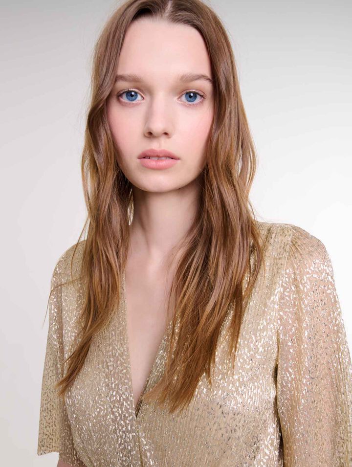 Shimmer dress with ruffles