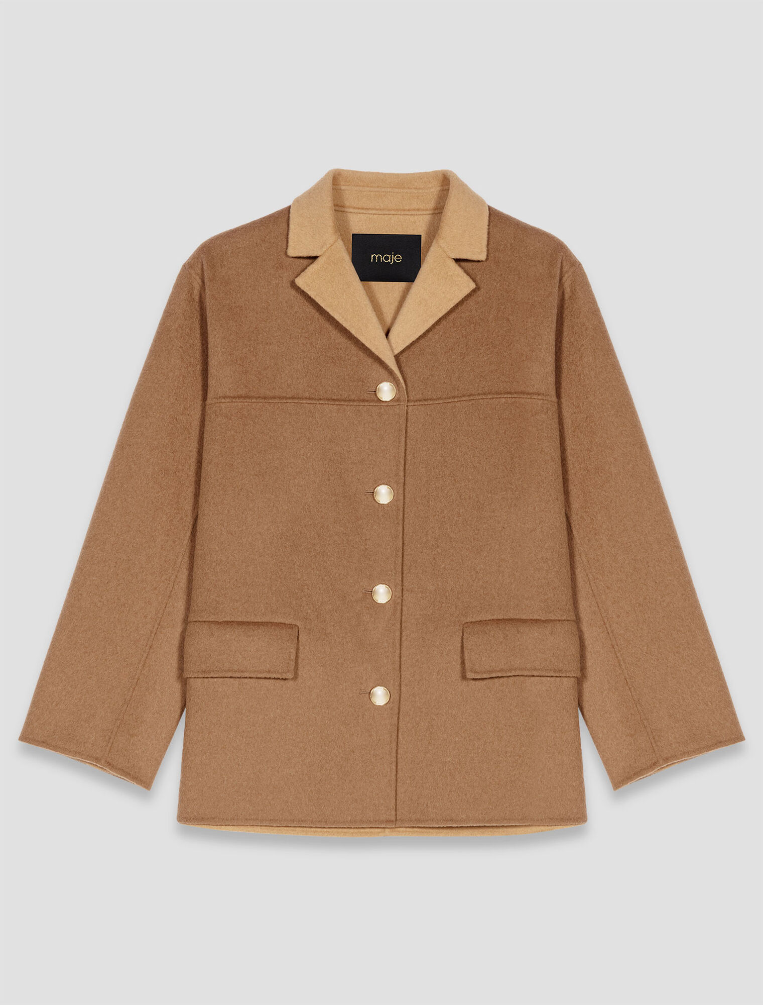 Double-faced mid-length coat