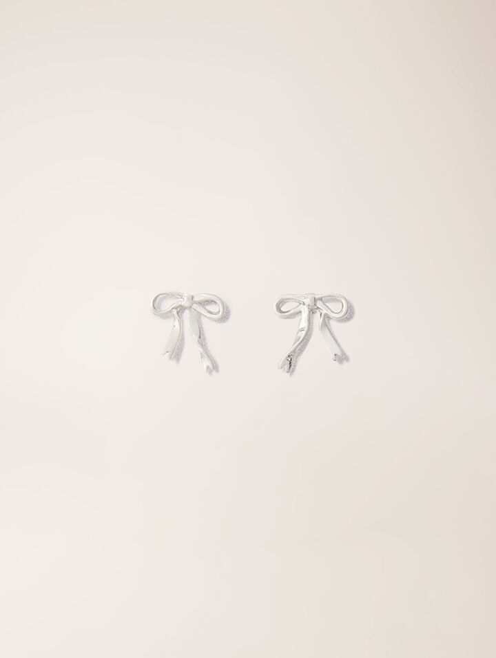 Maje Small Bow Earrings In Silver