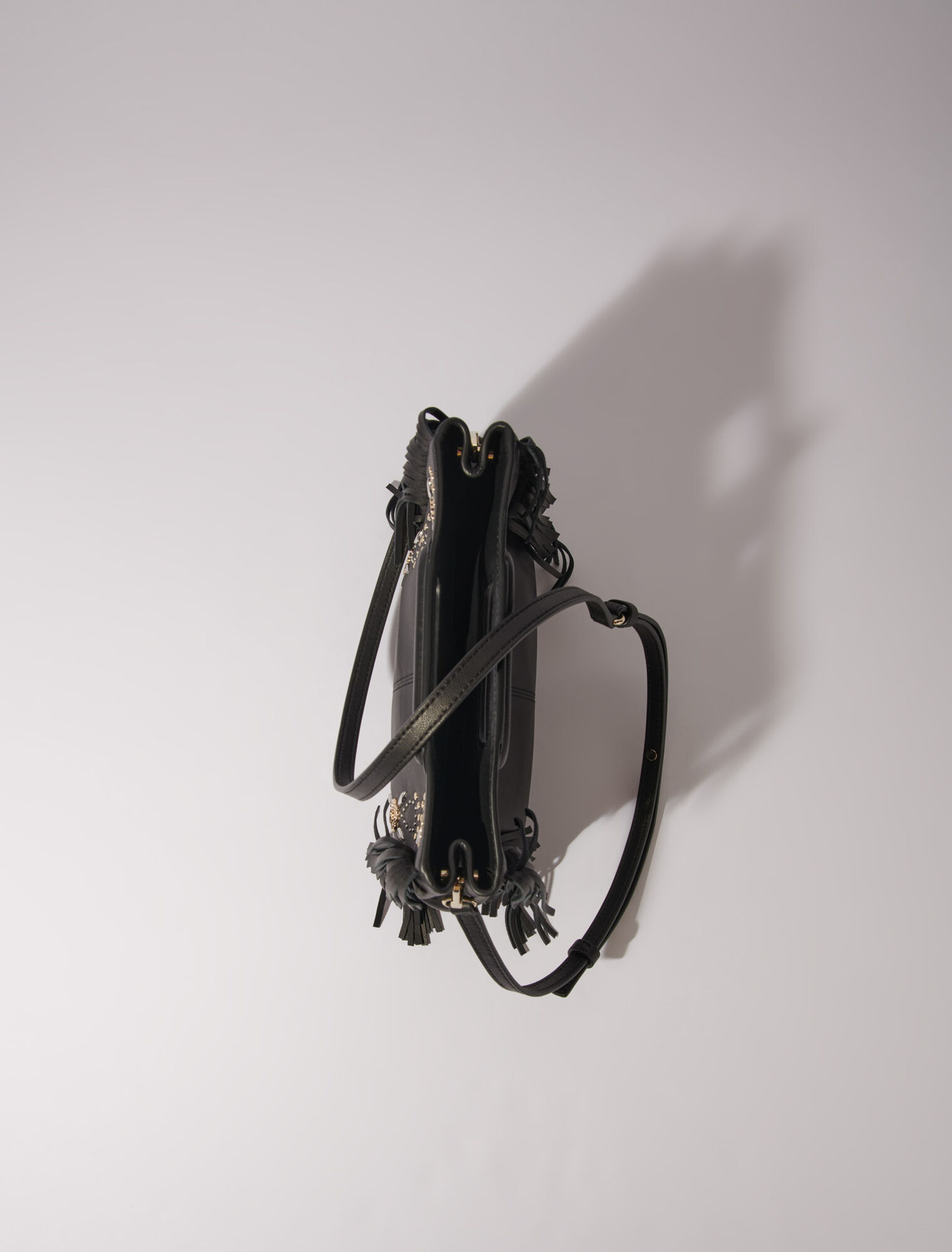Studded leather M bag