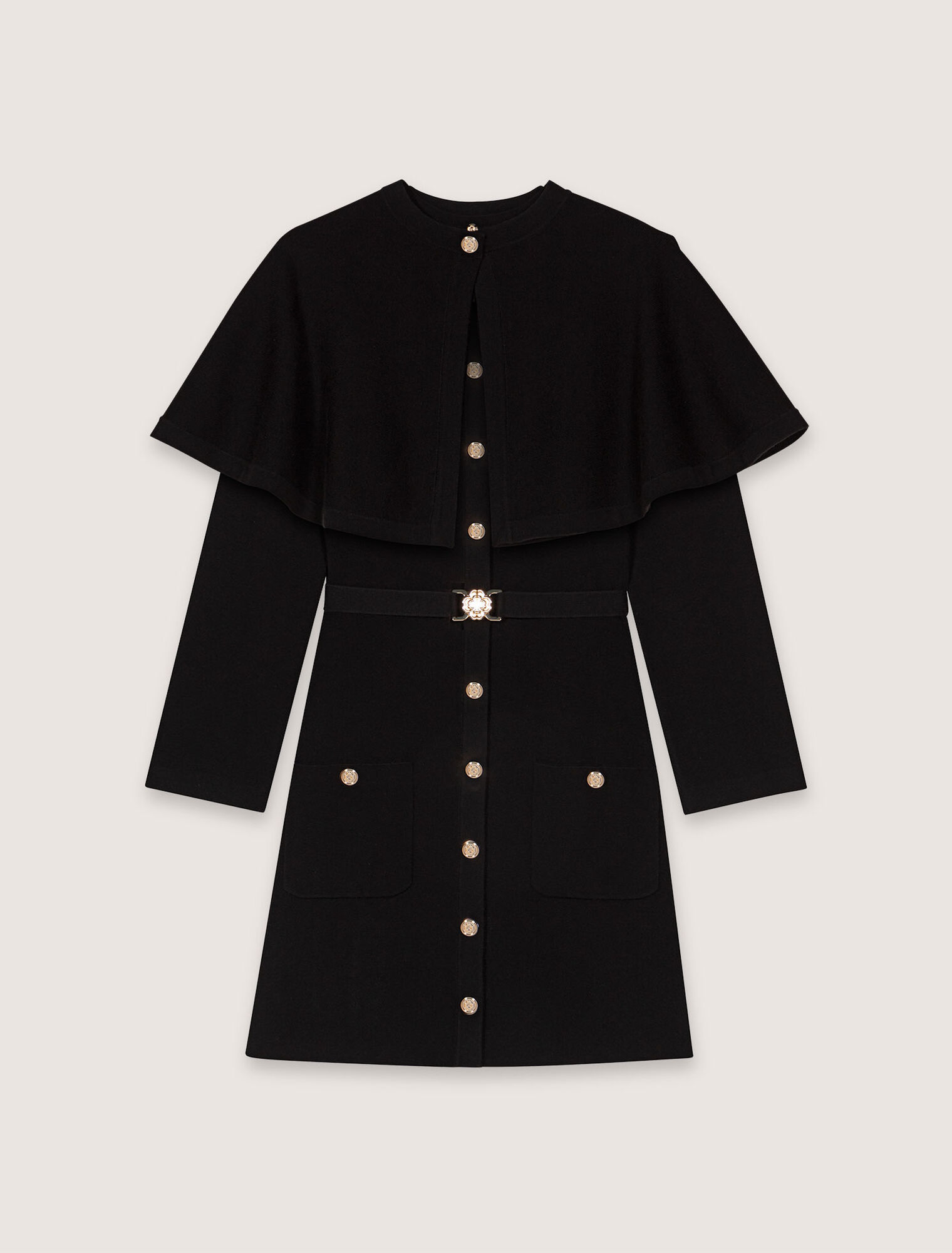 2-in-1 knit dress & removable cape