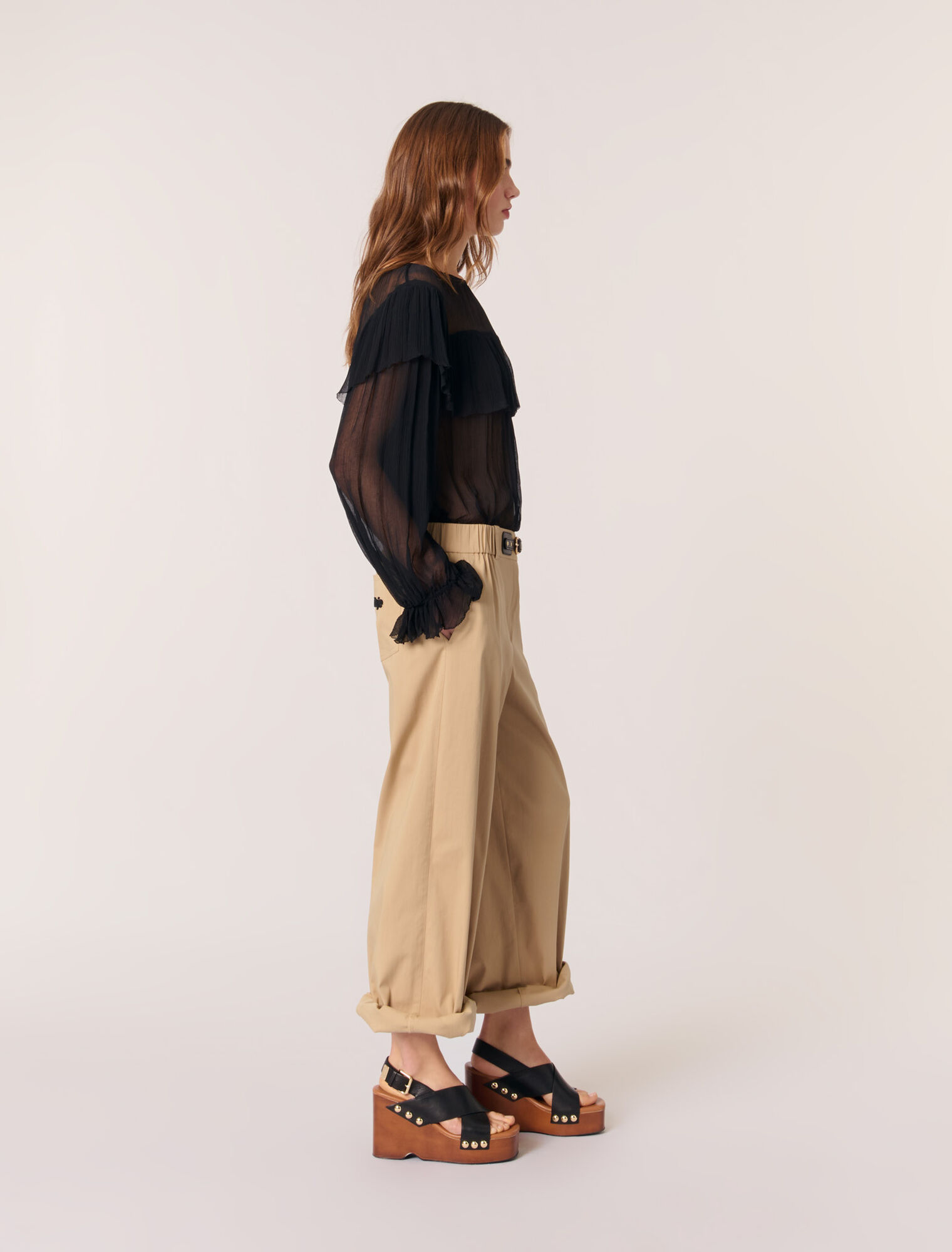 Ruffled chiffon top