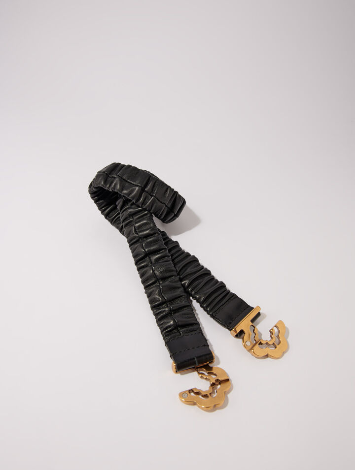 Elasticated leather belt