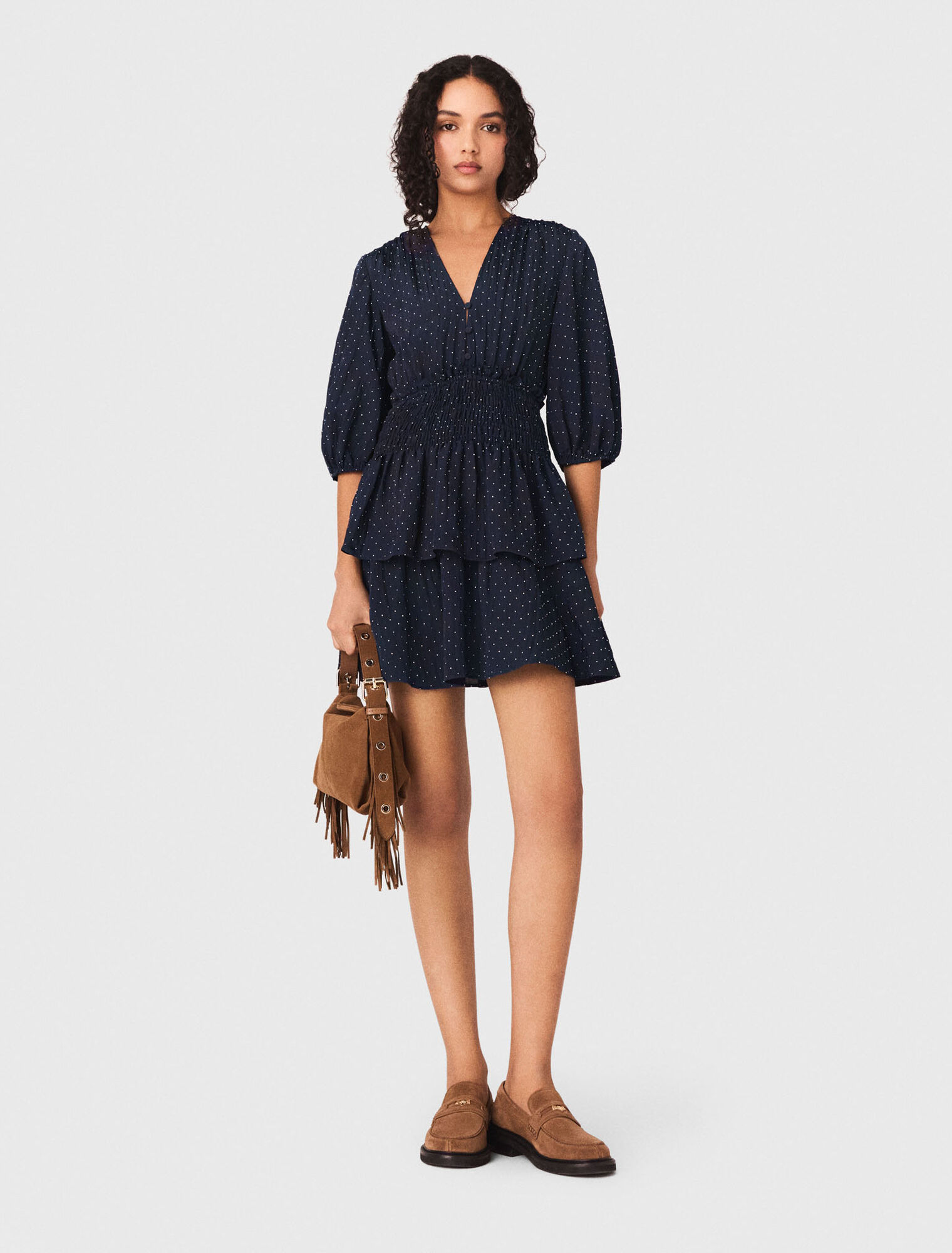 Ruffle and rhinestone dress