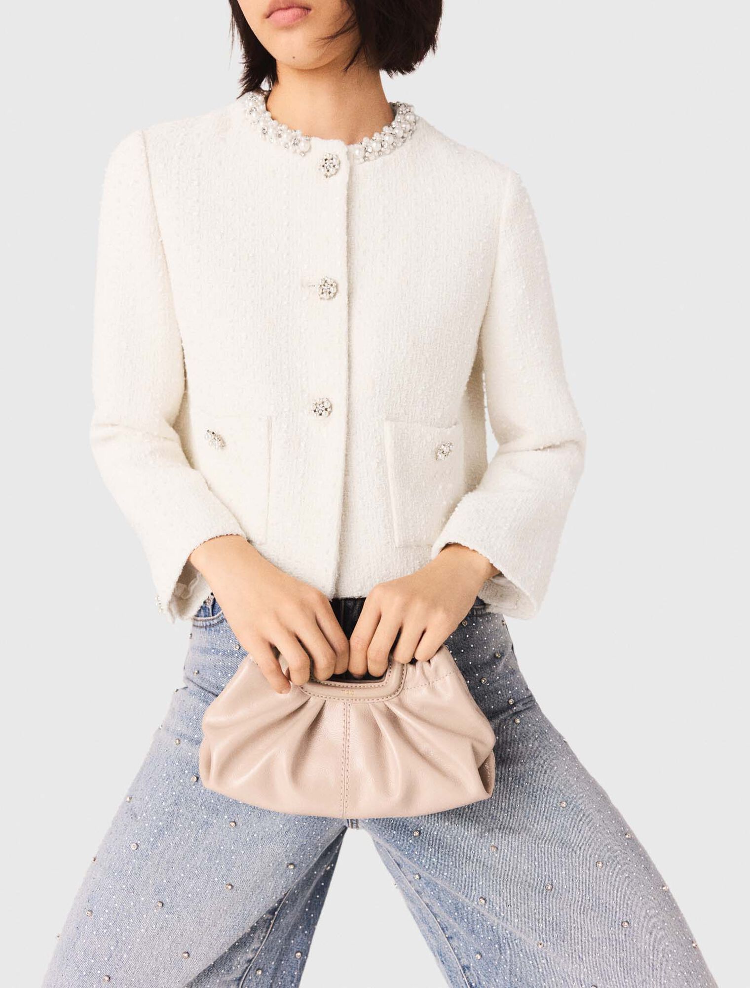 Mini naplak leather clutch