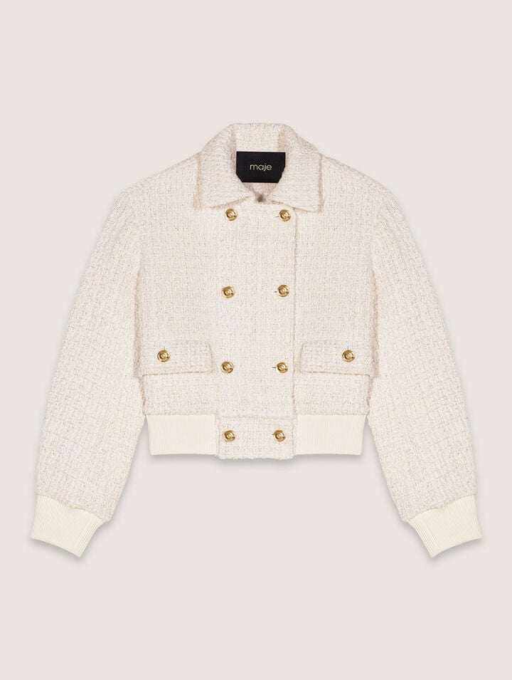 MAJE SHORT TWEED JACKET