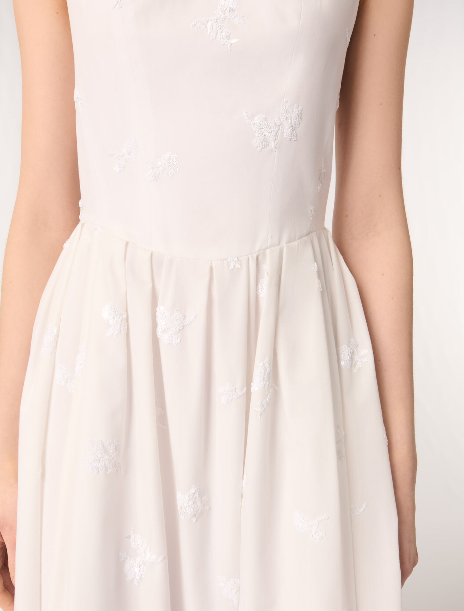 Embroidered cotton midi dress