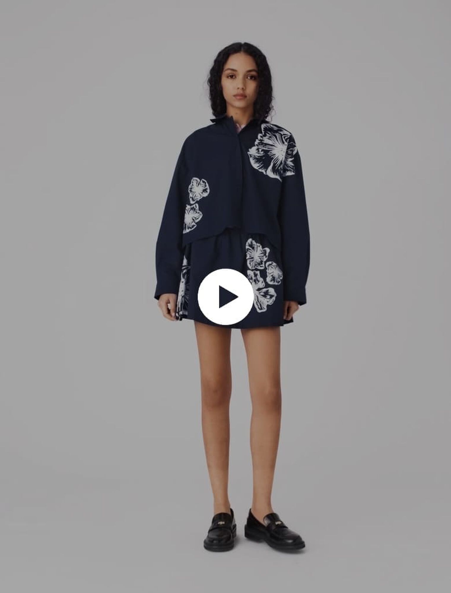 Cropped cotton shirt