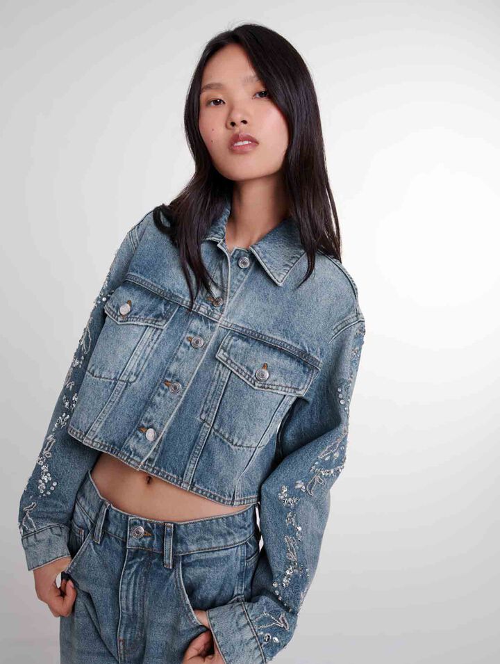 Embroidered denim jacket 