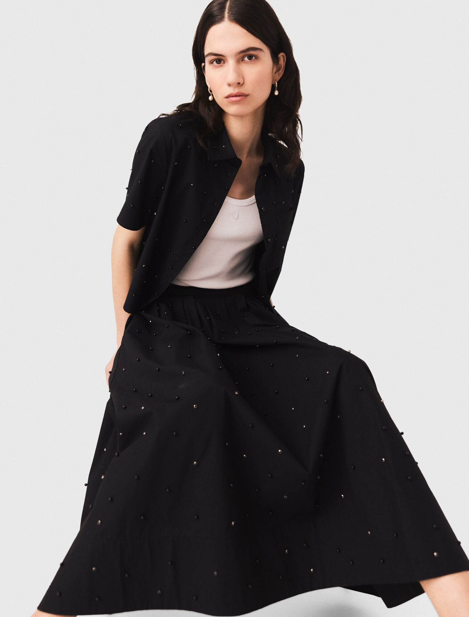 Long beaded and rhinestone skirt