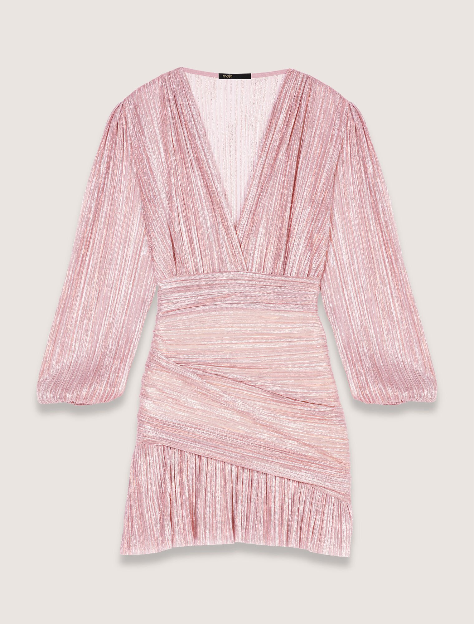 Pleated metallic fibre dress