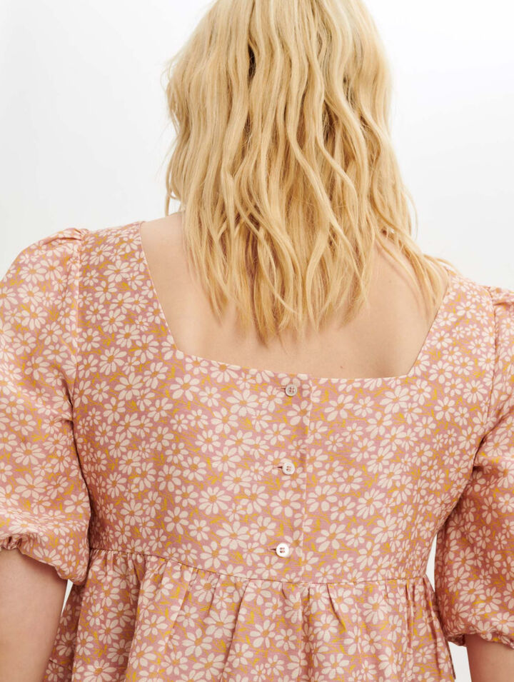 Printed lace braid dress