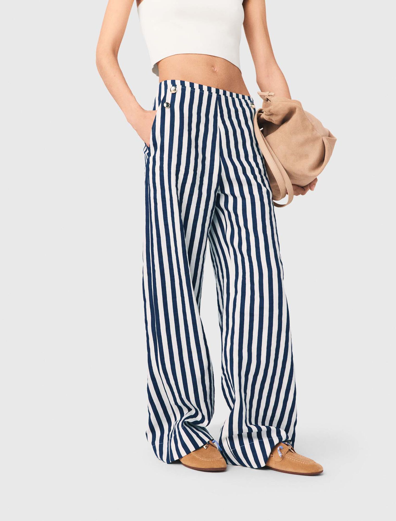 Linen blend sailor trousers