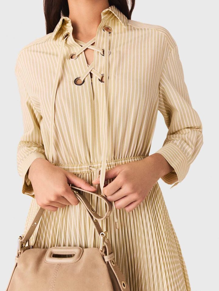 Eyelet pleated maxi dress