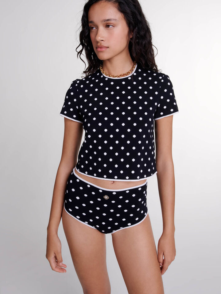 Patterned knit briefs 