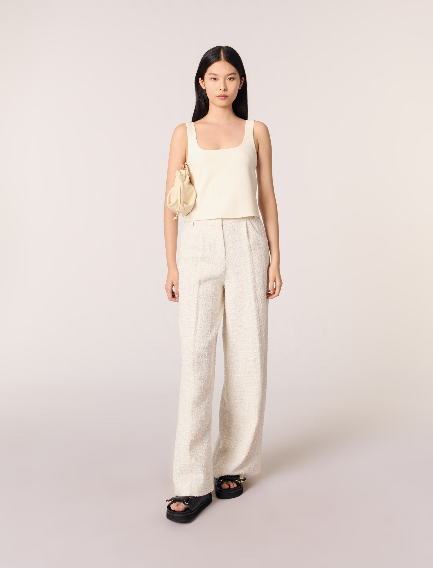 パンツ Needles Basic Trouser fancy tweed Wide-leg tweed trousers
