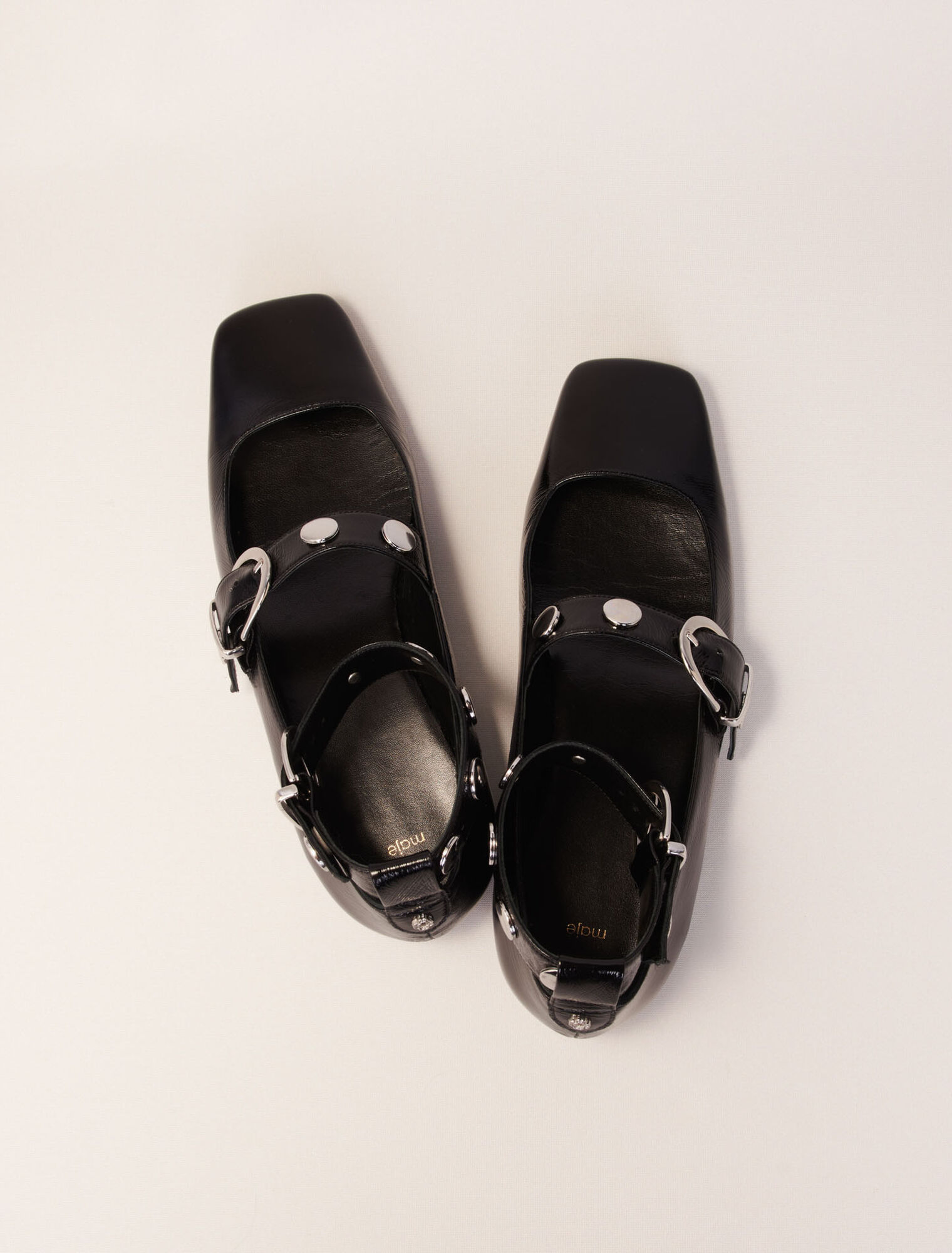 Studded leather Mary Jane pumps
