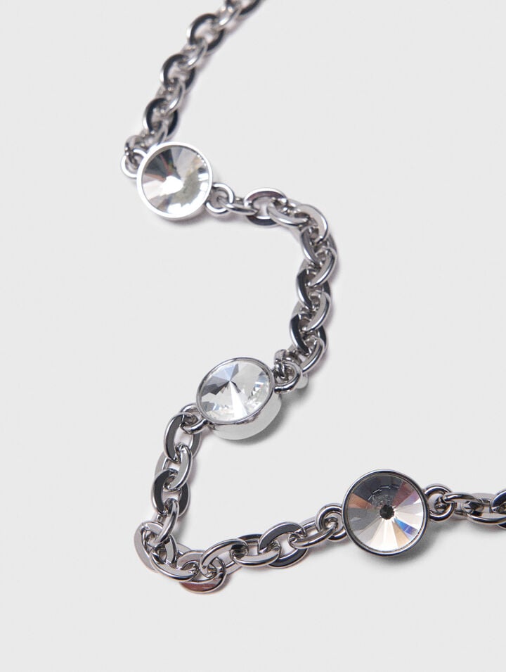 Short rhinestone chain shoulder strap