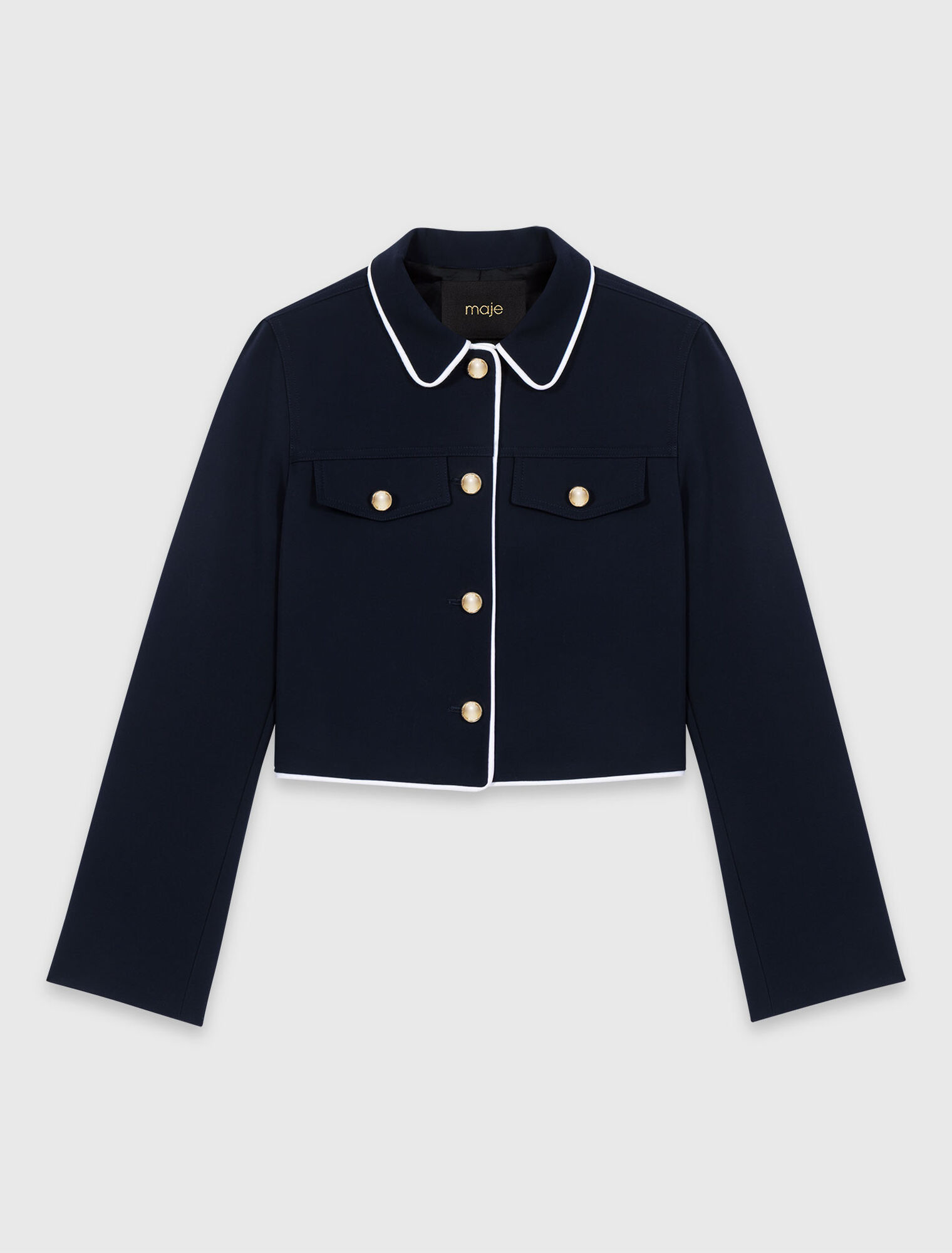 Short jacket with contrast trim