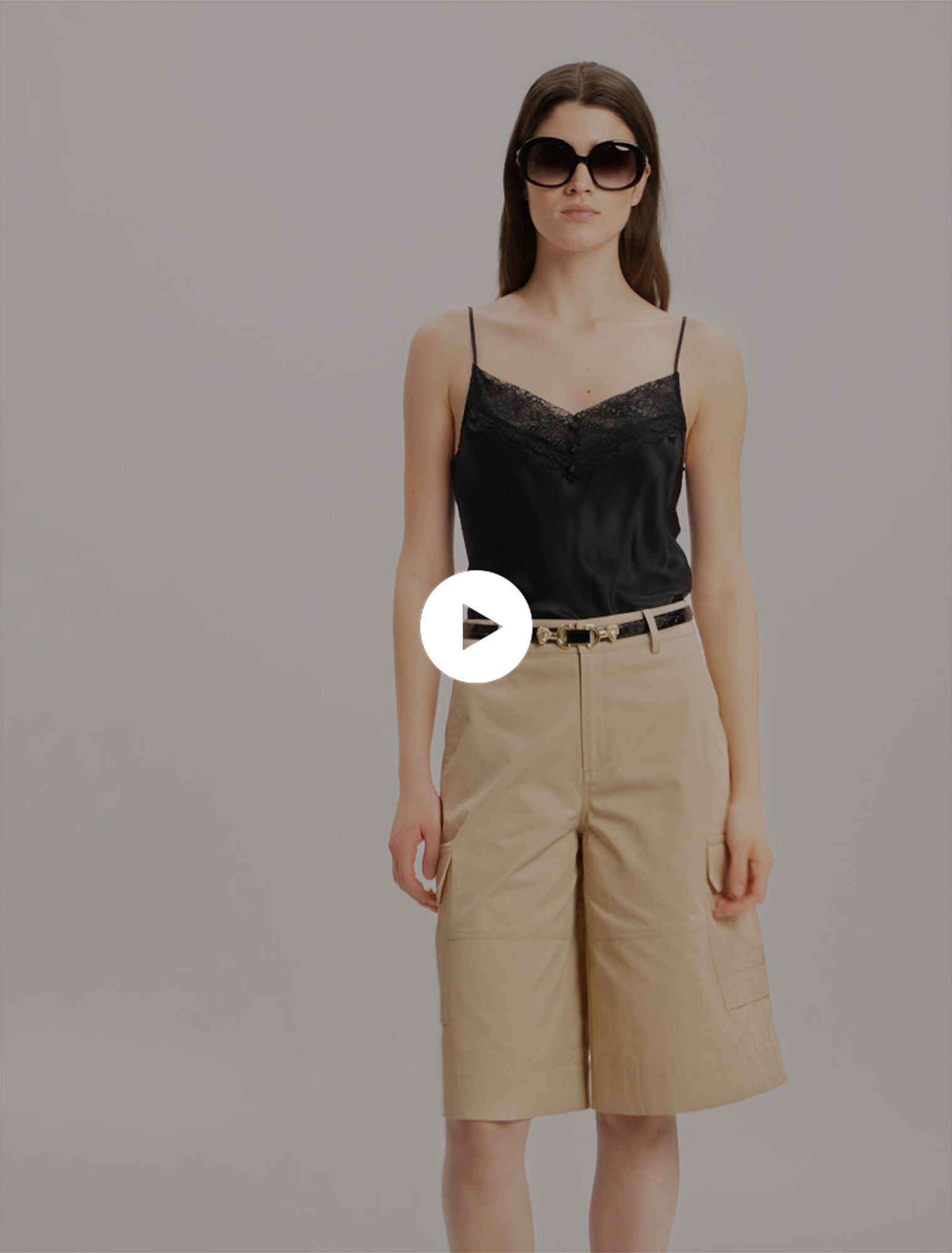 Silk satin and lace top
