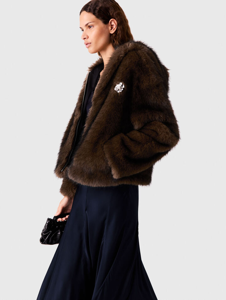 Oversized faux fur jacket