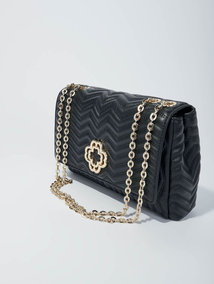 Leather bag with chain strap