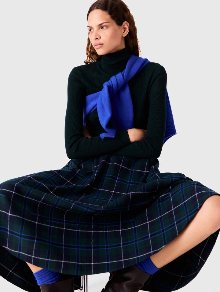 Long checked skirt