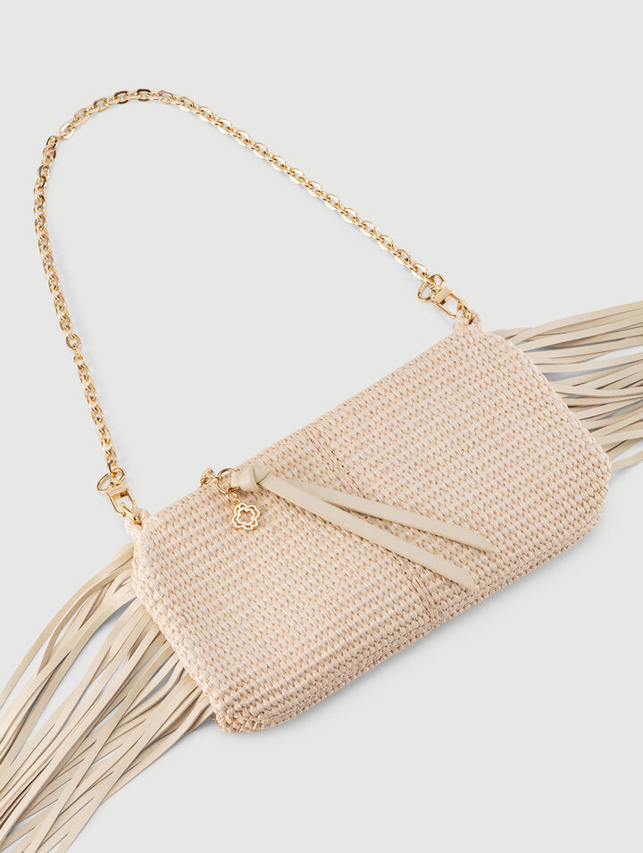 Miss M raffia-look clutch bag