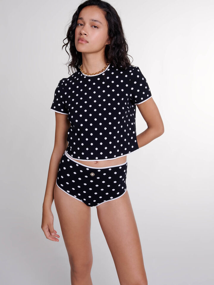 Patterned knit briefs 