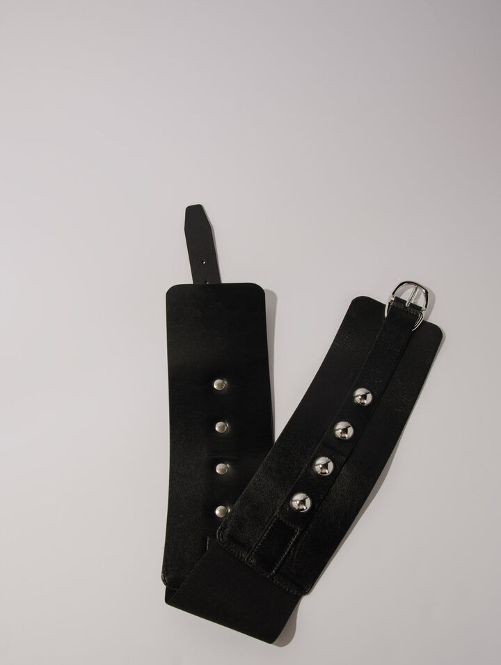 Leather corset belt