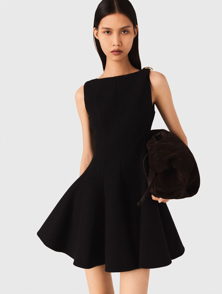 Short flared tweed dress