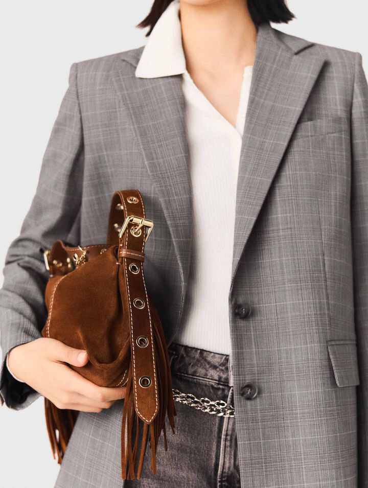 Topstitched suede Miss M Mini bag