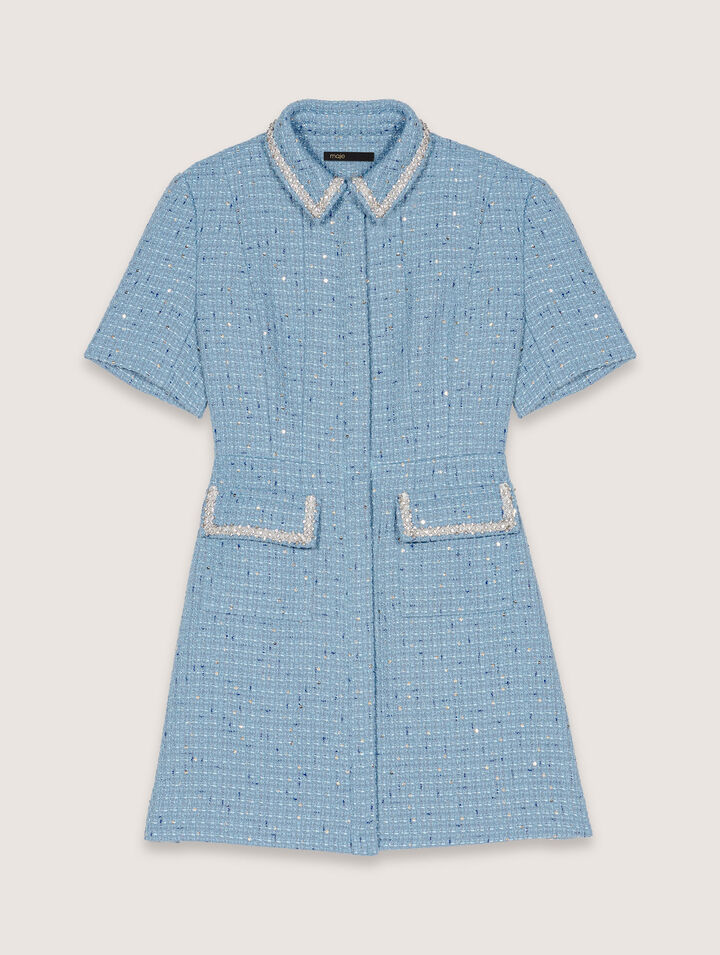 Sequin tweed short dress