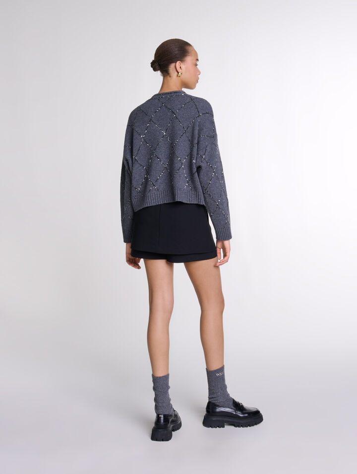 Sequin knit cardigan
