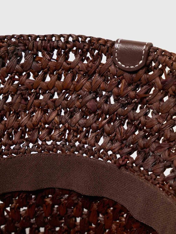 Colourful natural raffia bucket hat