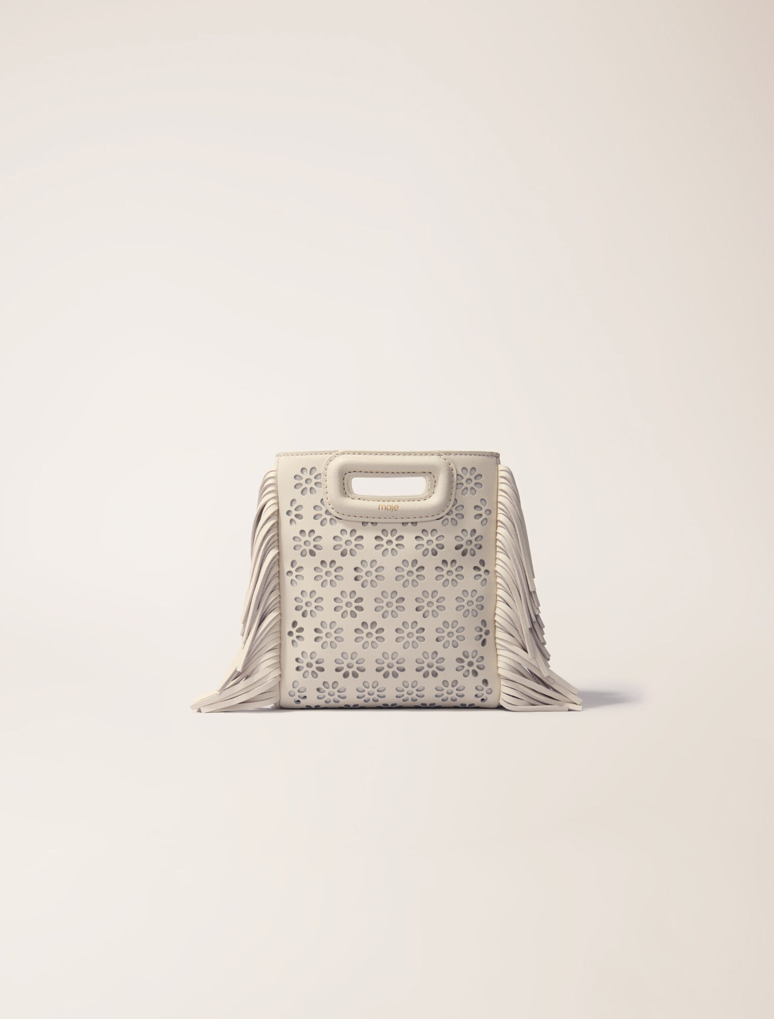 Perforated leather mini M bag