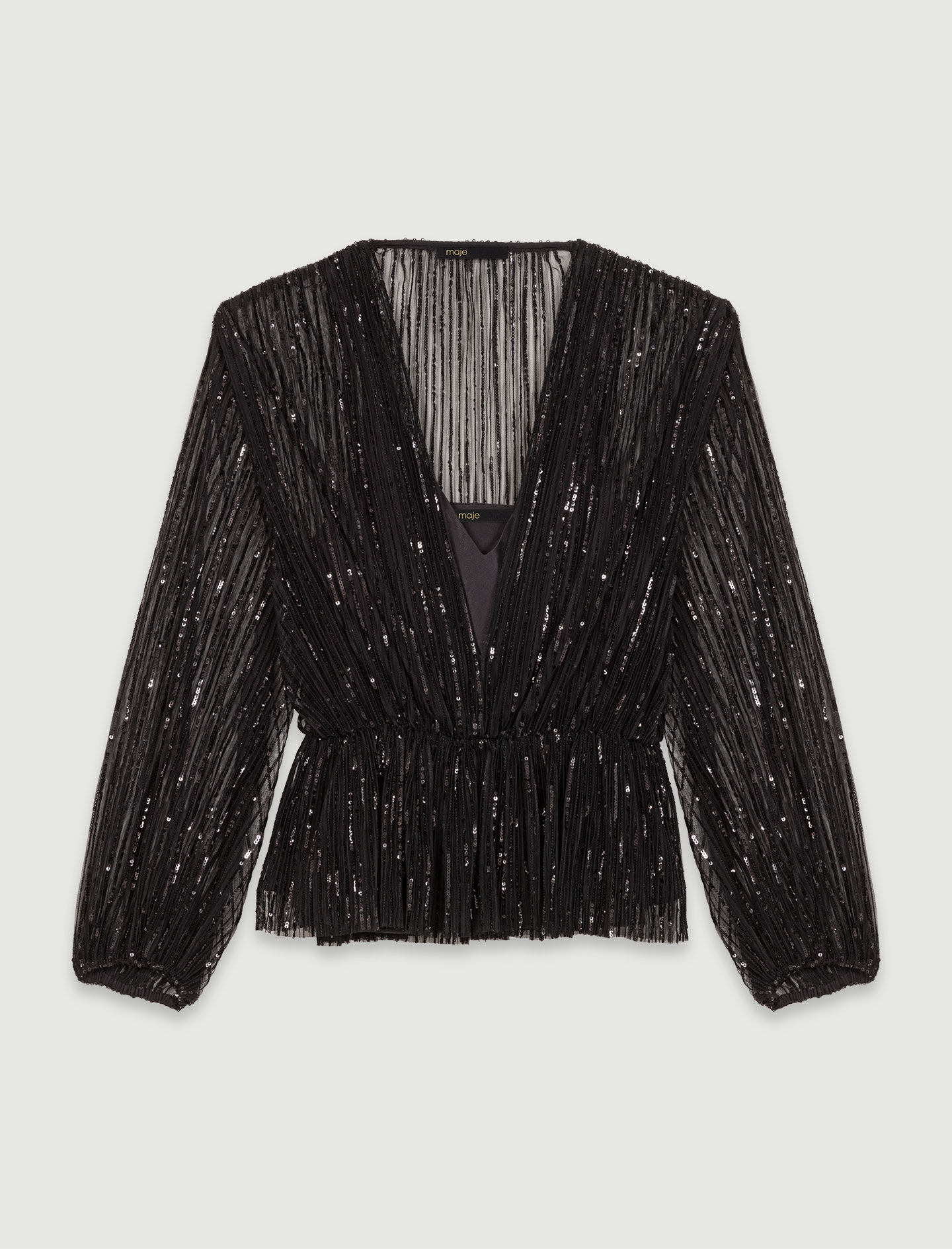 超激安 - shirt sequin Belted Midseason-Sale_IT_All Maje | トップス