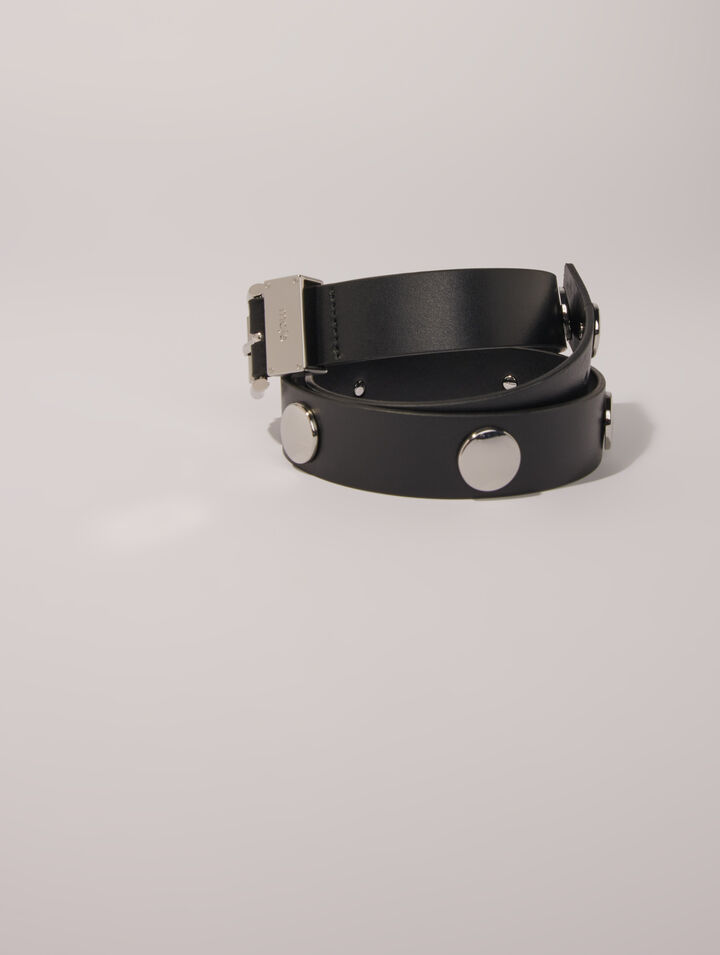 Studded leather belt